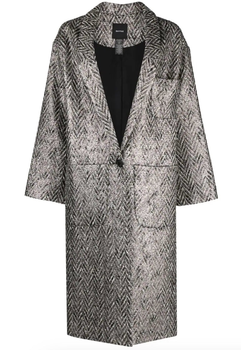 SMYTHE long grey/black with sparkle herringbone style jacket