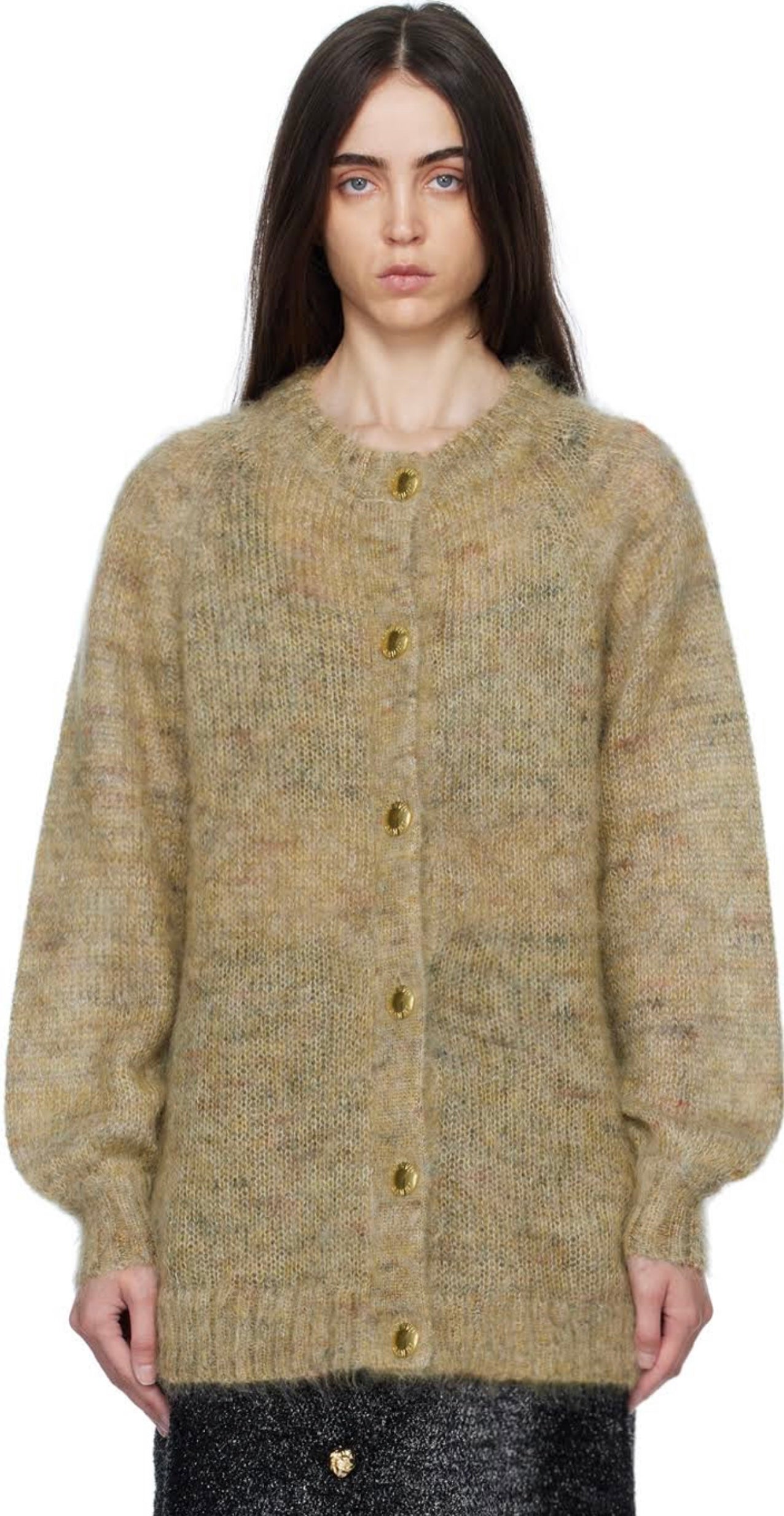 GANNI
brushed-effect crew-neck cardigan