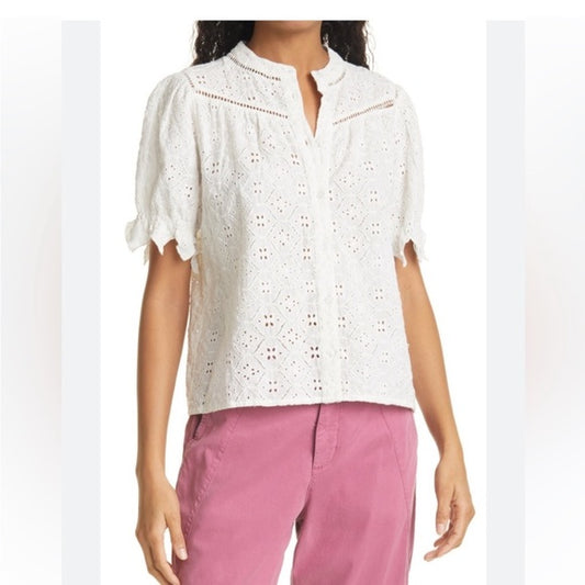 BA&SH eyelet button up blouse