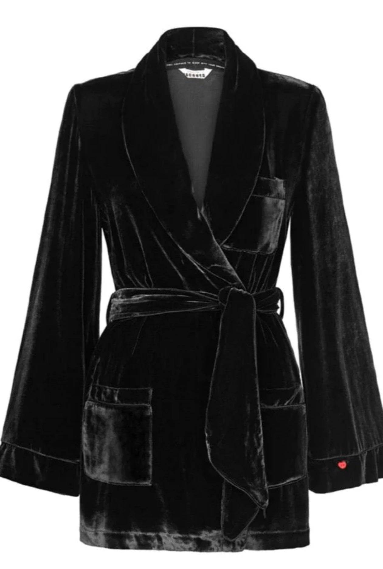 SLEEPING WITH JACQUES
Bon Vivant Shawl-Collar Mini Velvet Robe & Matching Pants