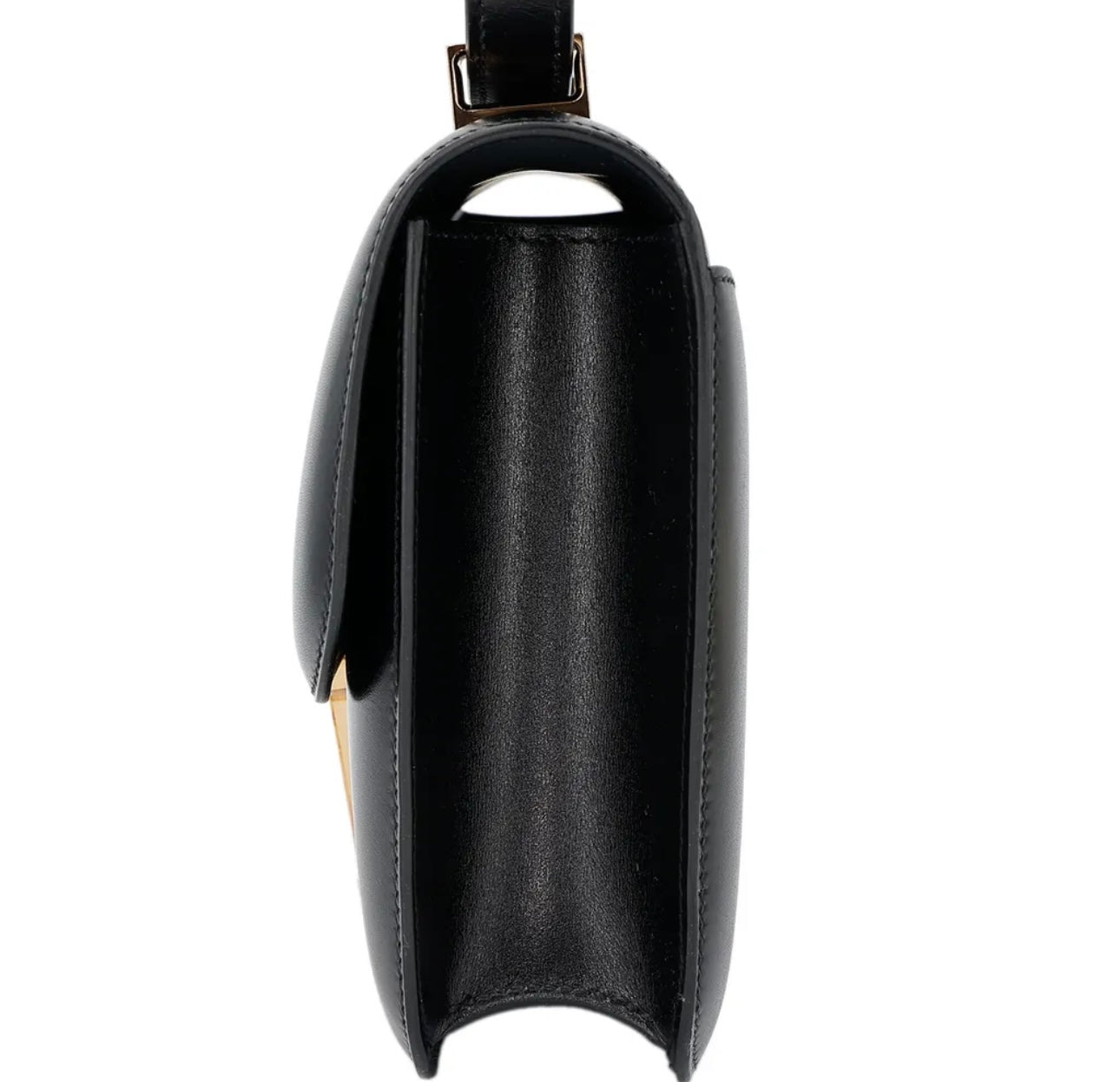 HERMÈS - Constance 24 shoulder bag in Black Box calfskin with Rose Gold hardware