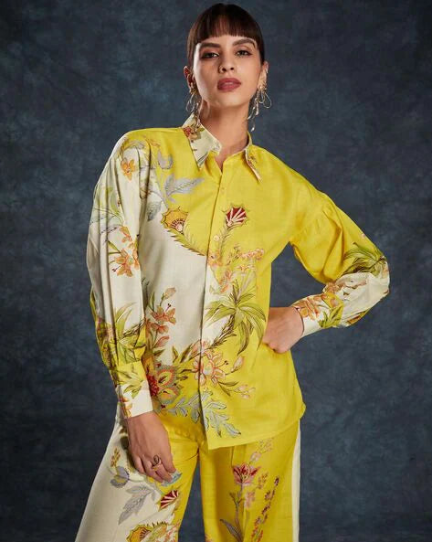 ALEMAIS ira printed linen shirt and pants