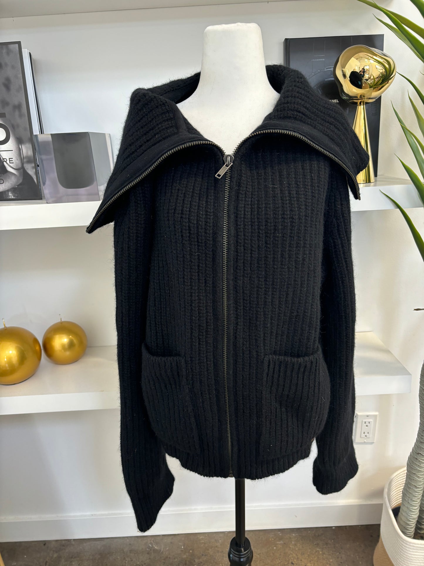 HAIDER ACKERMAN black wool zip sweater