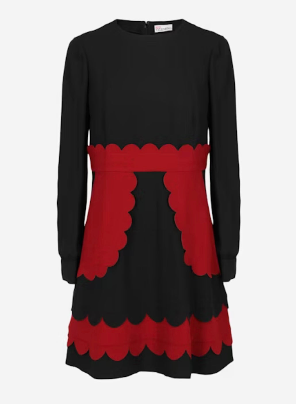 Red Valentino - Color-block Scalloped Dress