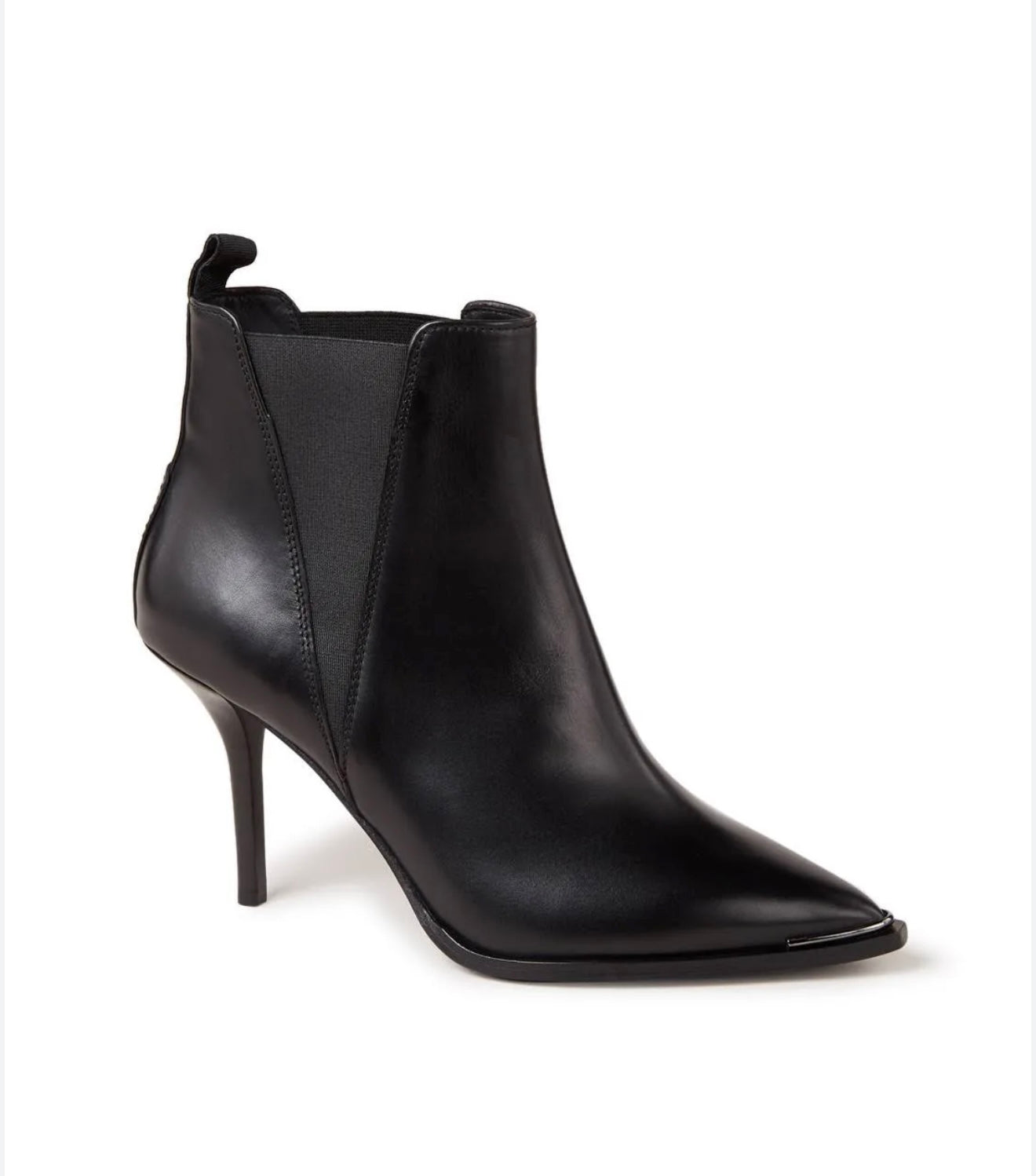 Acne Studios pointed black leather booties