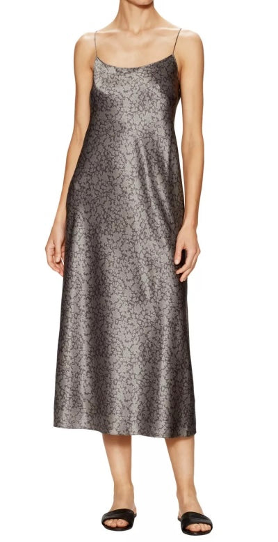 VINCE paisley print silk slip dress