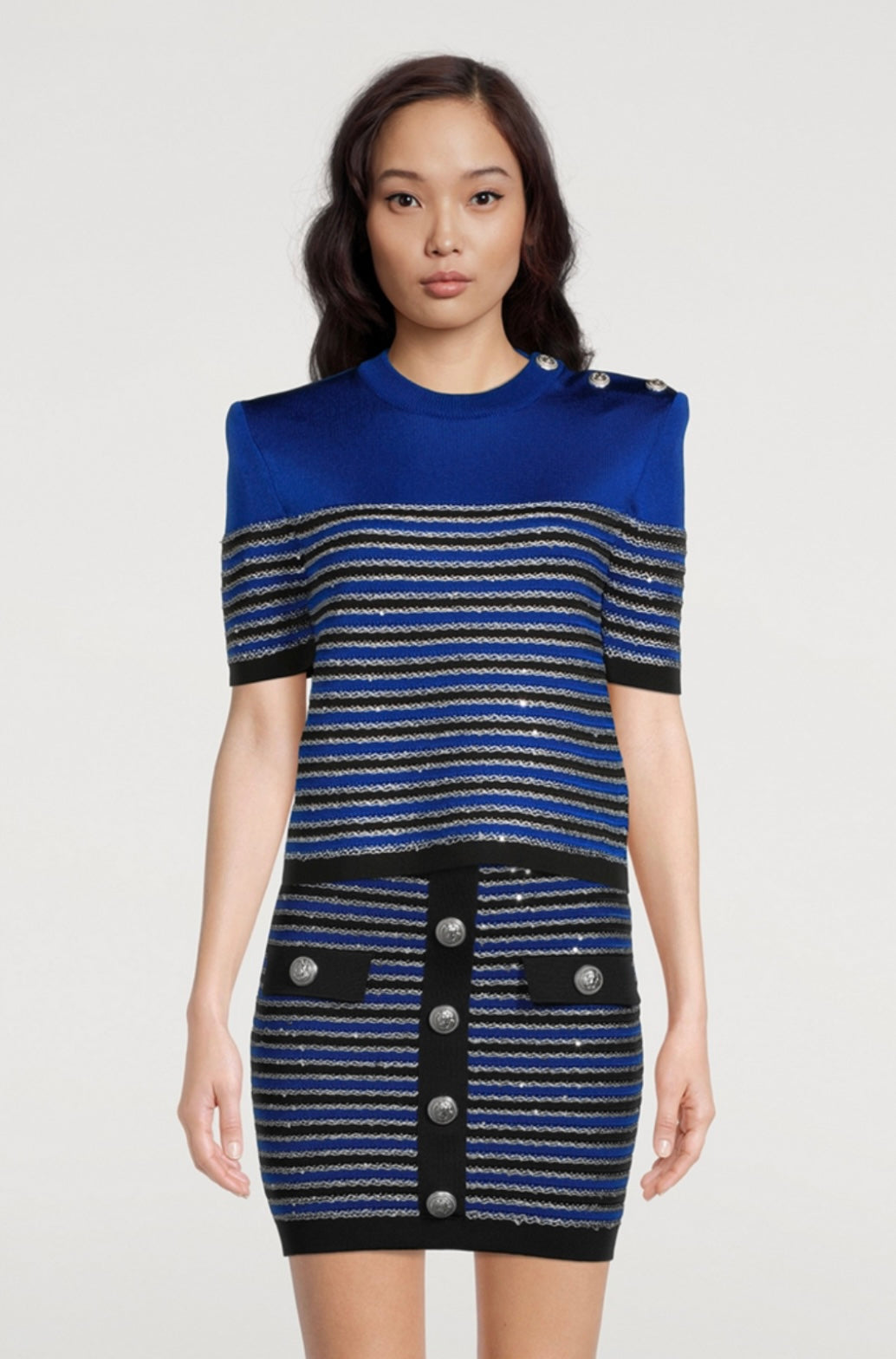 Balmain - Striped Knit Top