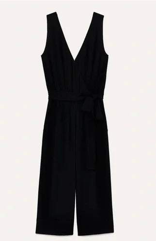 BABATON black sleeveless wrap jumpsuit