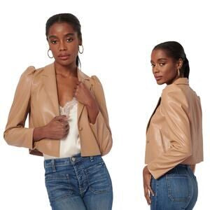 CAMI NYC TAN FAUX LEATHER JACKET NWT