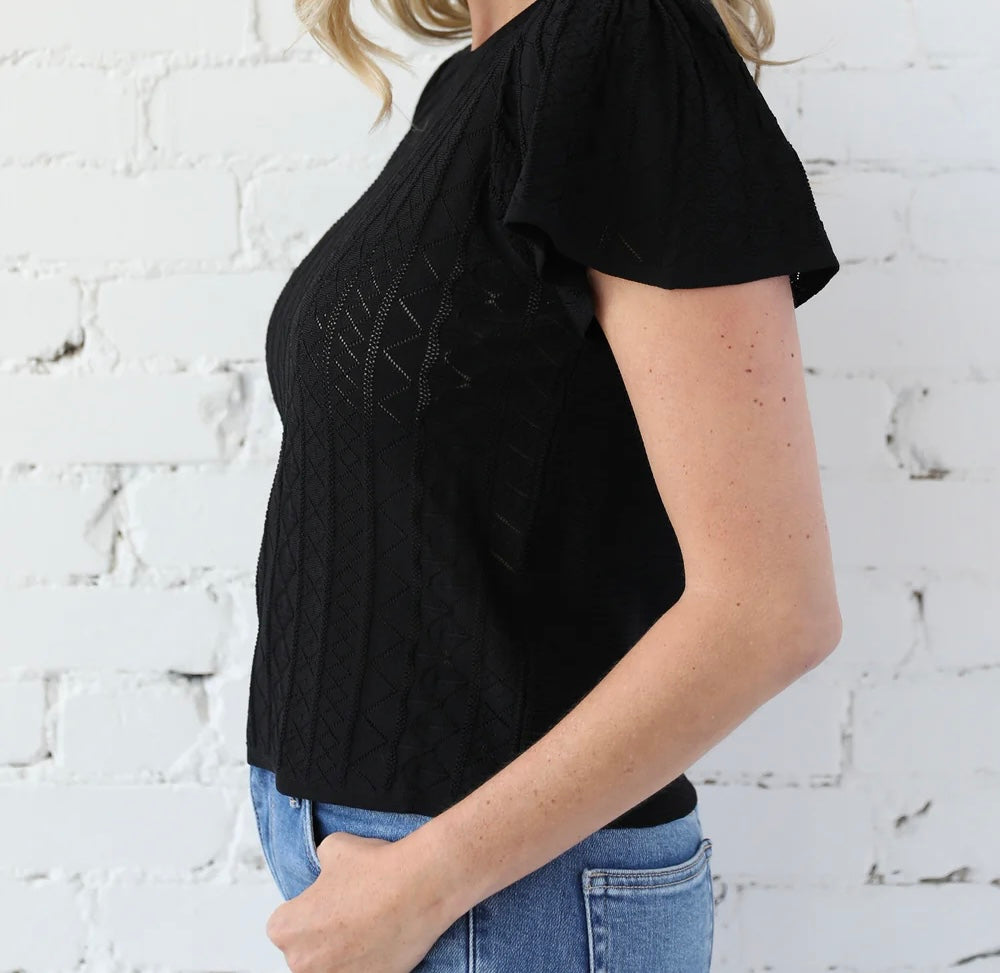AVERY RAYNE black knit tee