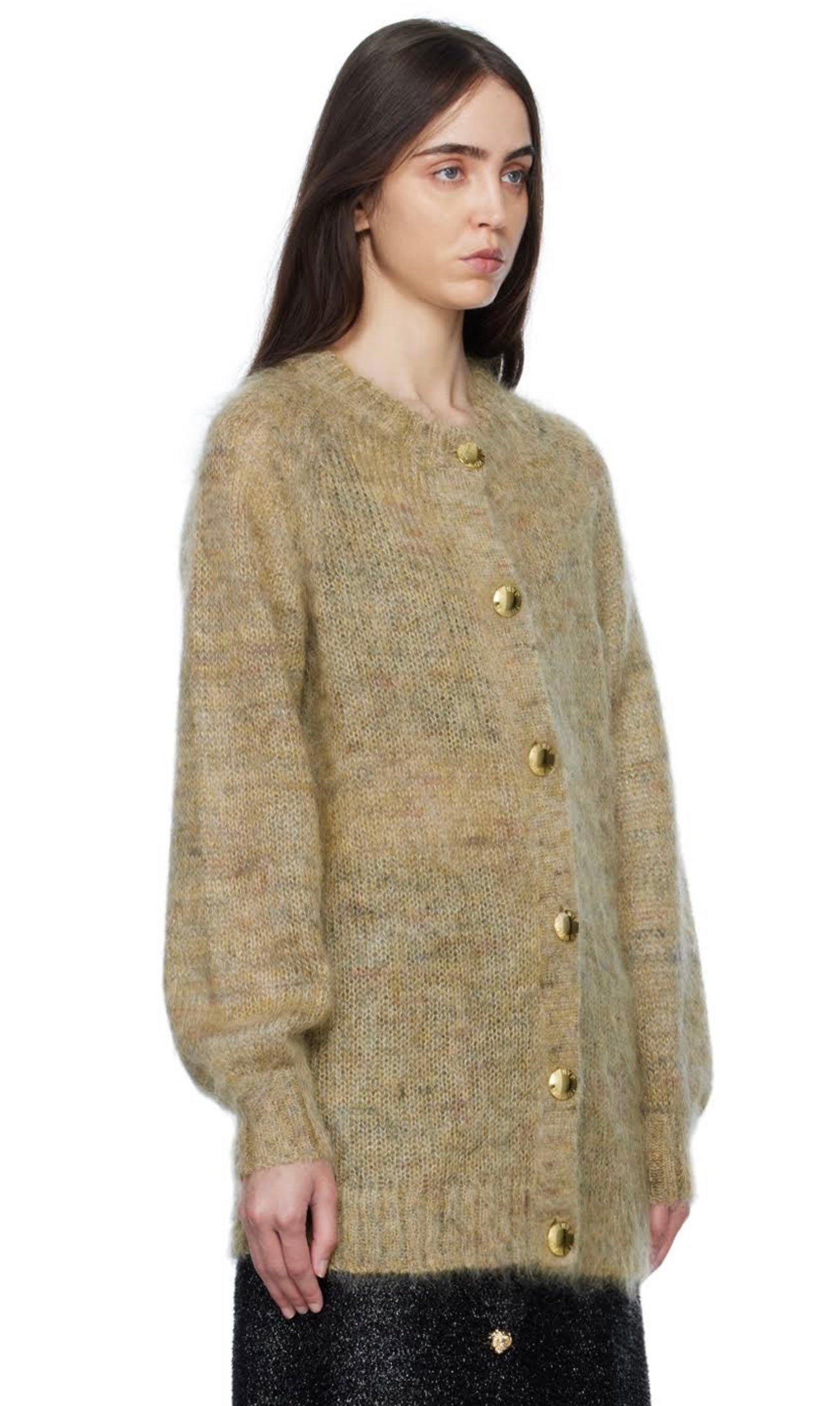 GANNI
brushed-effect crew-neck cardigan