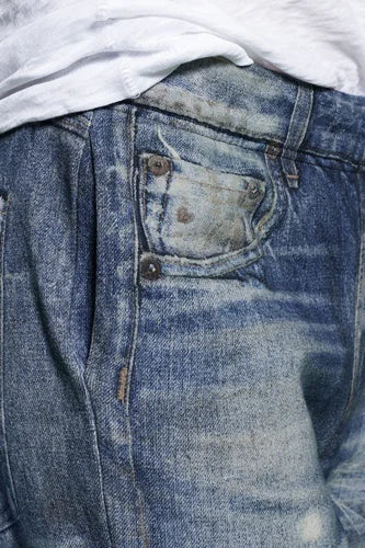 Rag & Bone Miramar Pull-On Style in Distressed Denim Print