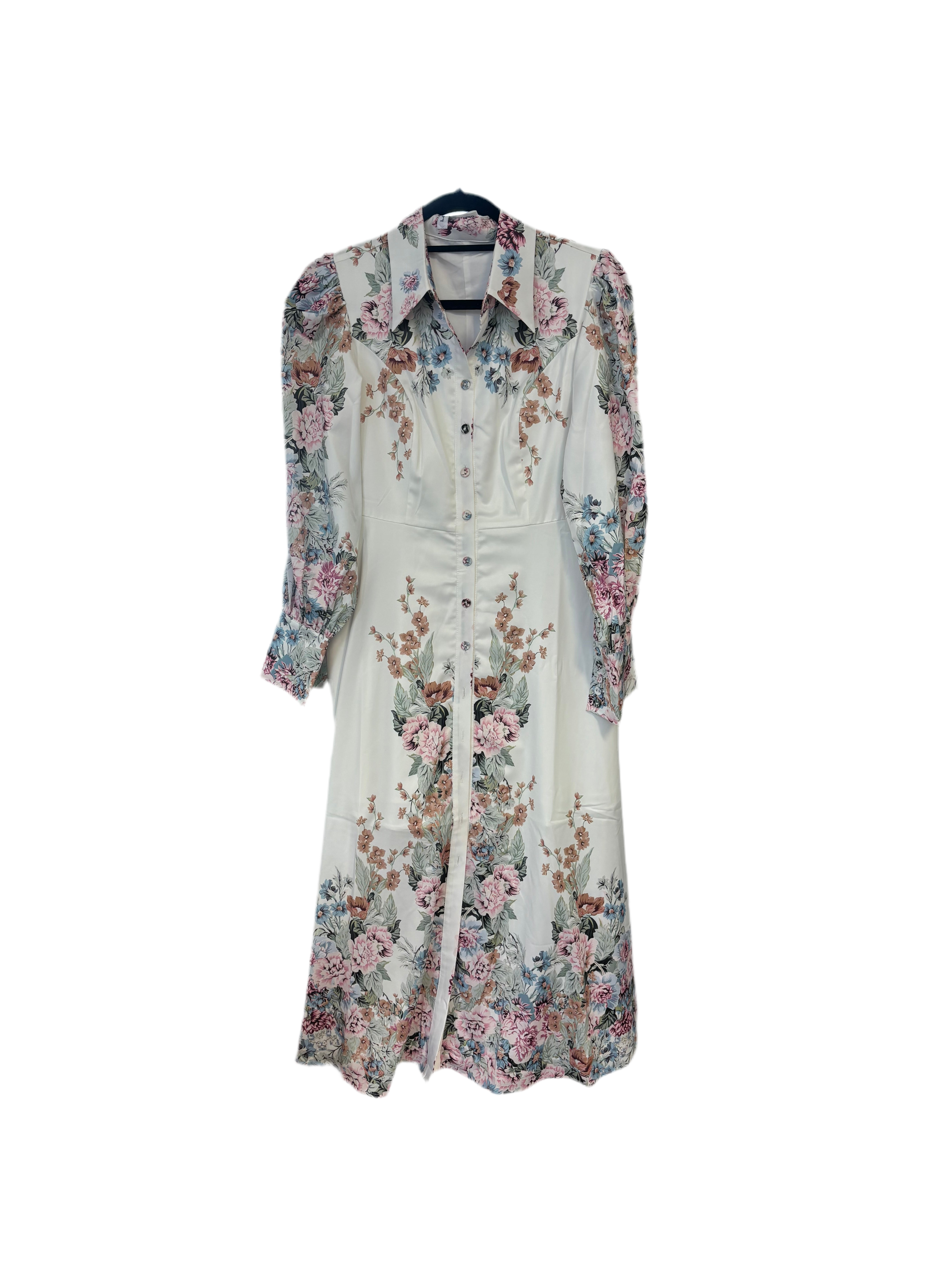 LA PATEAU floral print button up dress