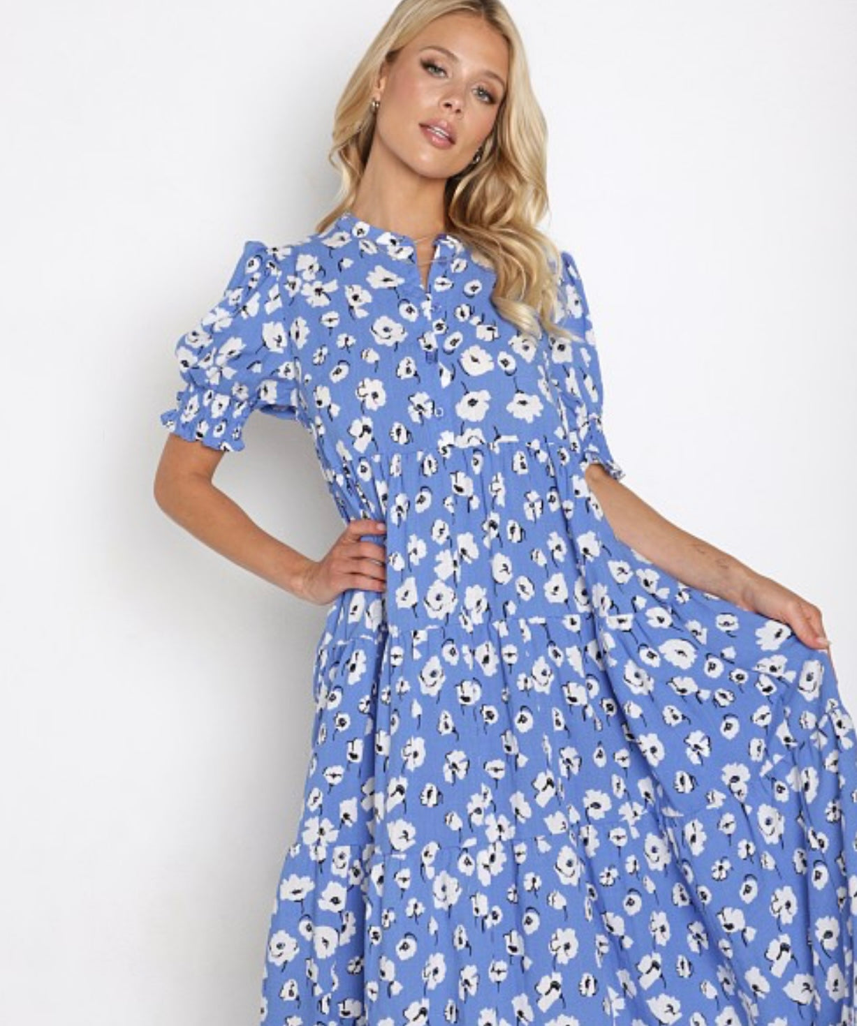 En Saison
Floral Print Linen Midi Dress Blue