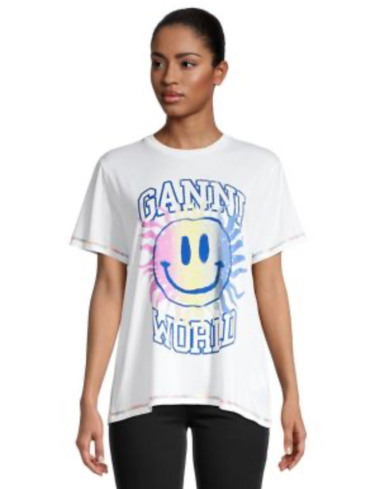 GANNI - WORLD WHITE T-SHIRT