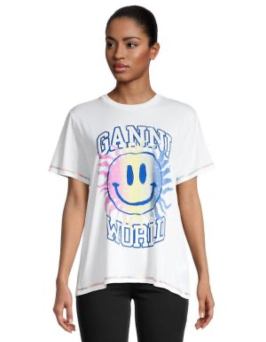 GANNI - WORLD WHITE T-SHIRT