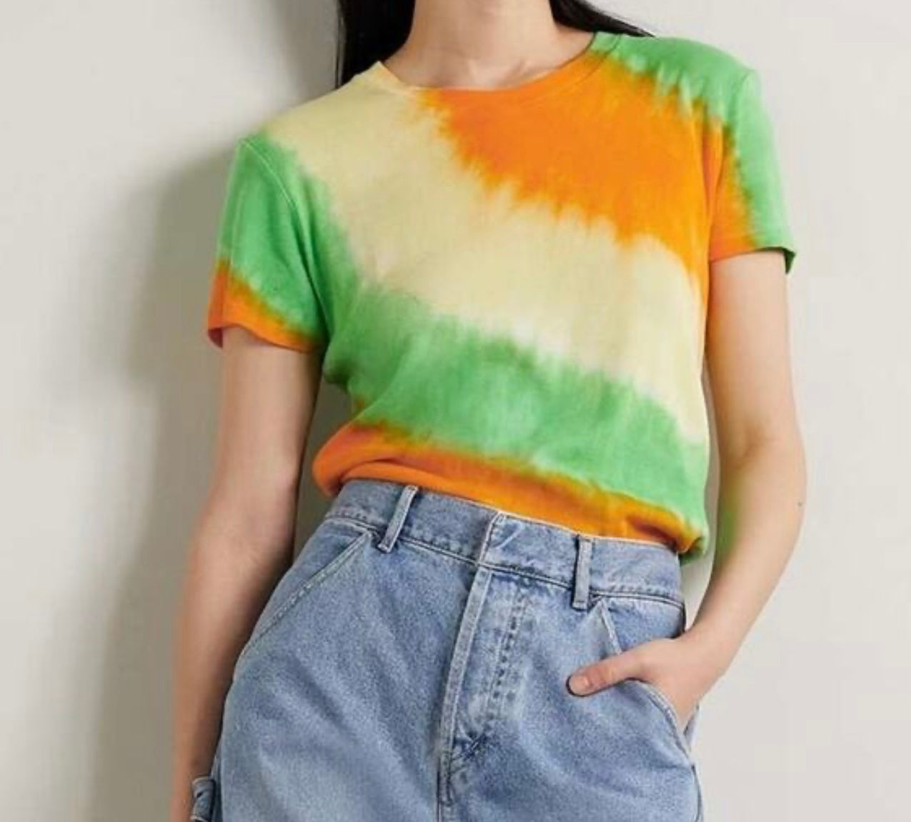 The Elder Statesman - TRI VOID TIE-DYED COTTON AND CASHMERE-BLEND JERSEY T-SHIRT IN GREEN