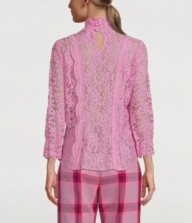 Smythe Lace Turtleneck Blouse