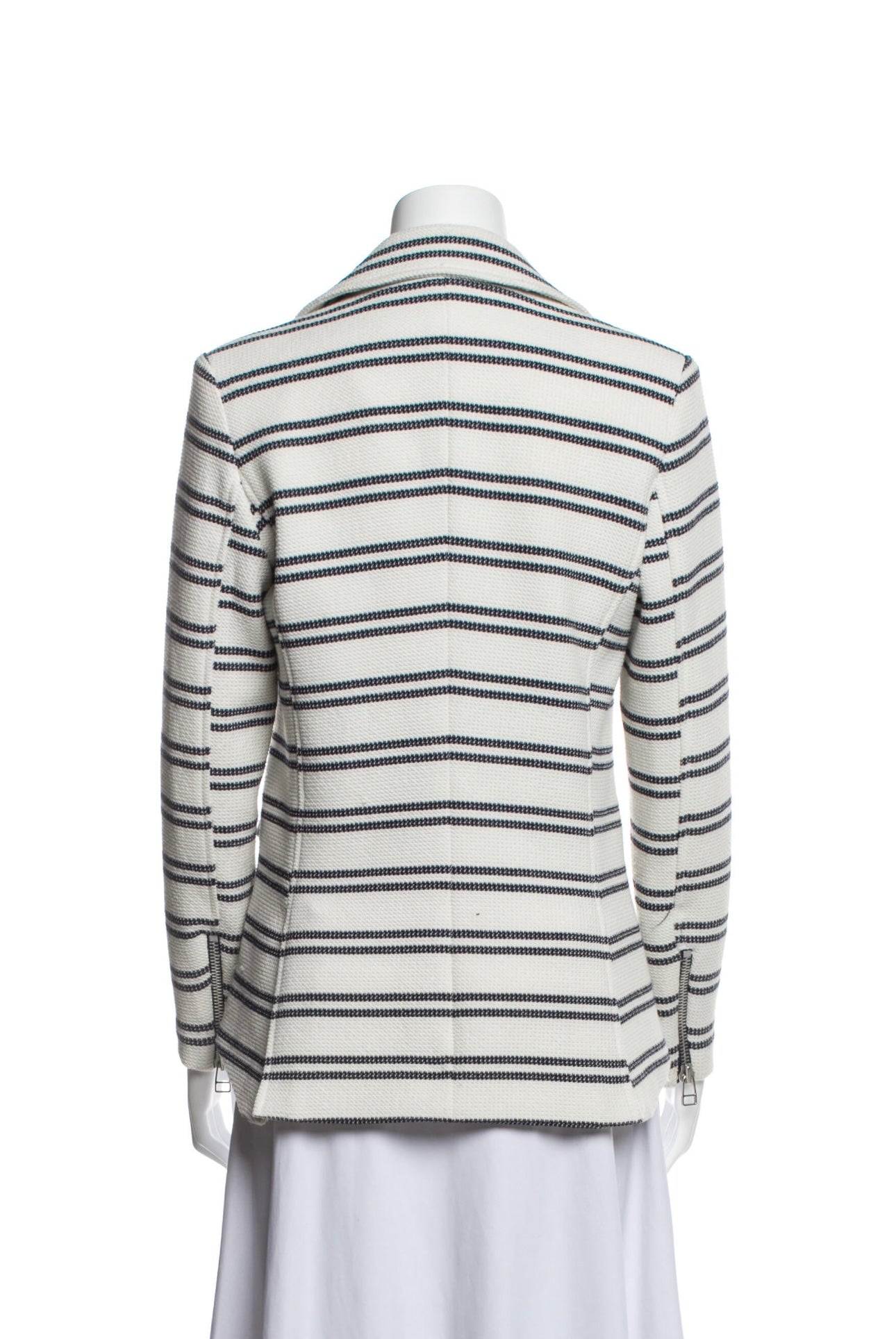 Veronica Beard - Navy & White Stripe Zip Blazer