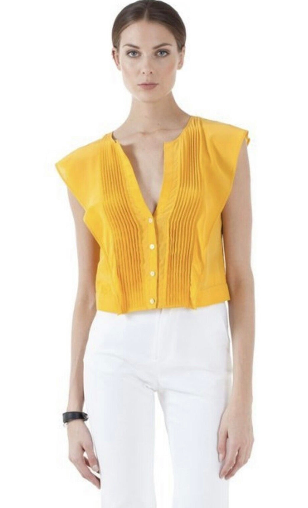 Marissa Webb Caris Yellow Silk Bllouse