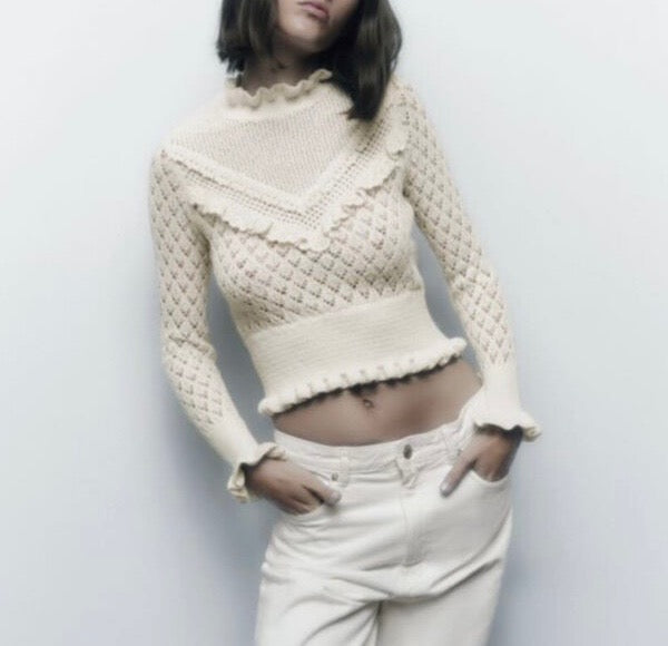 ZARA cream knit sweater