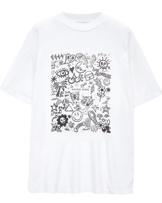 ANINE BING
doodle graphic print T-shirt