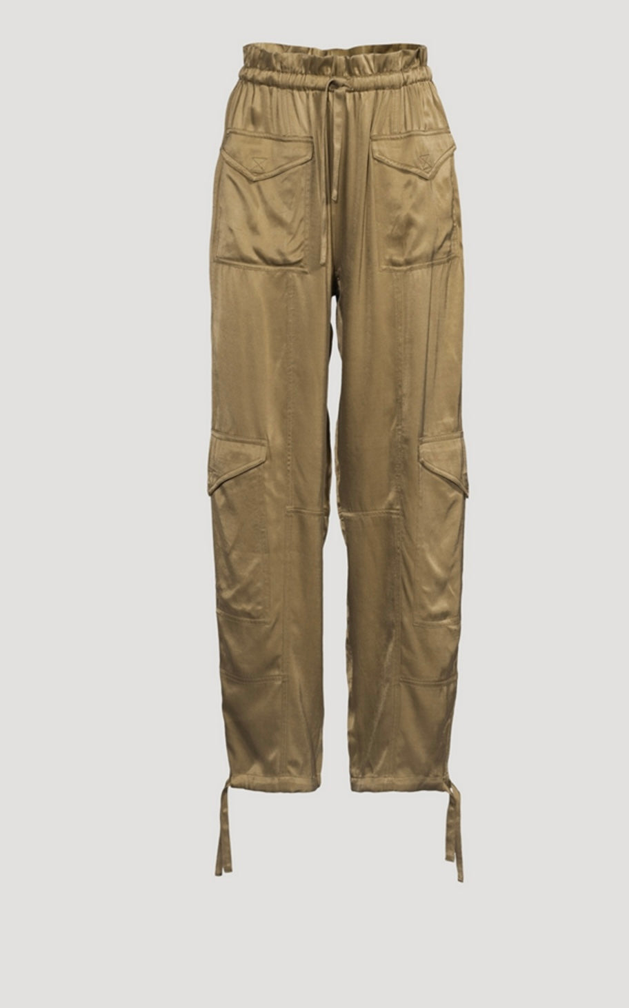 GANNI Washed Satin Cargo Pants