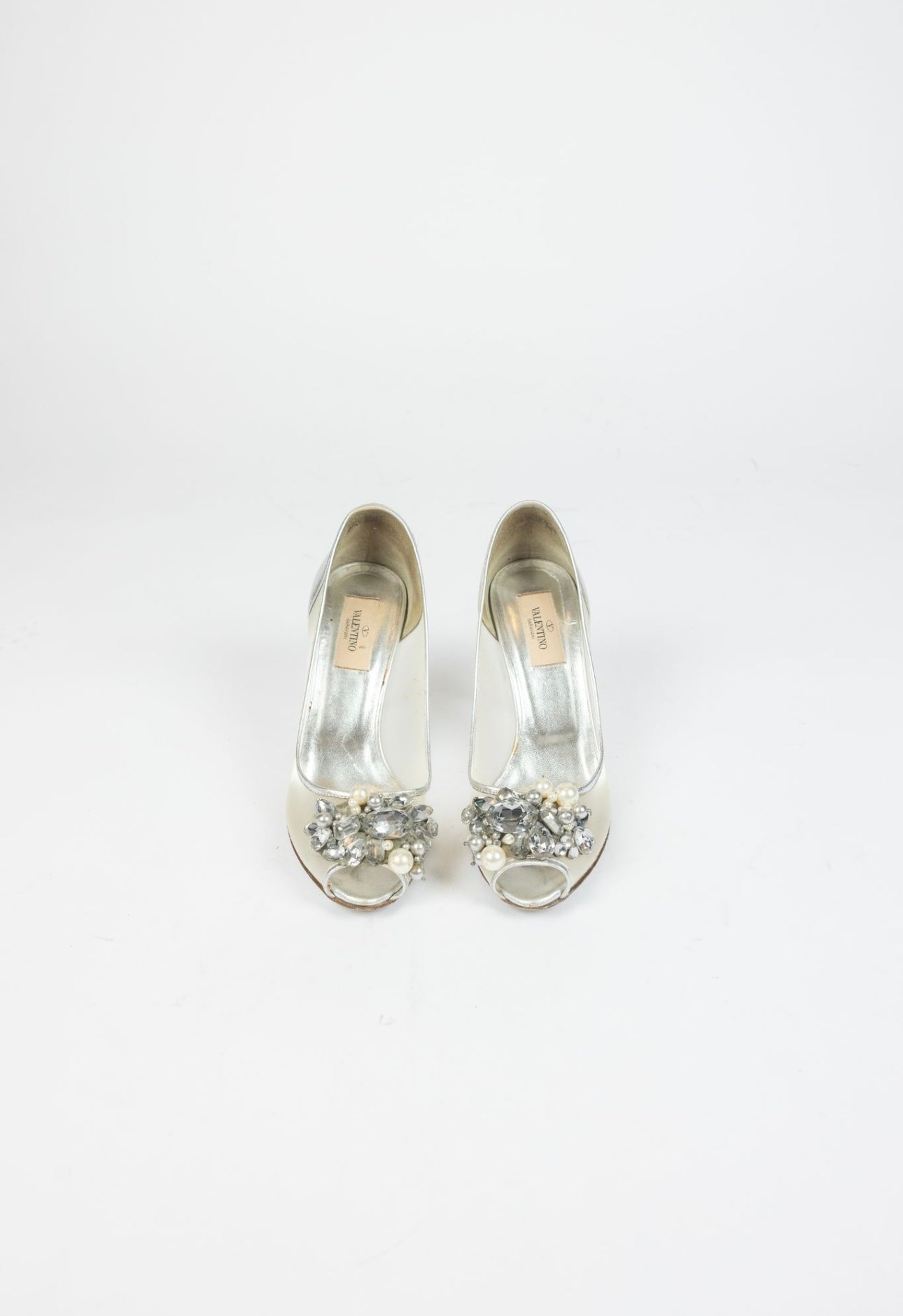 Valentino- Mesh Peep Toe Pumps