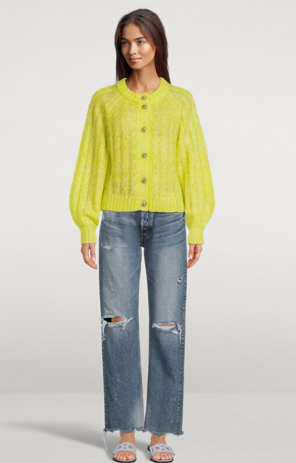 GANNI
Relaxed Cable-Knit Cardigan