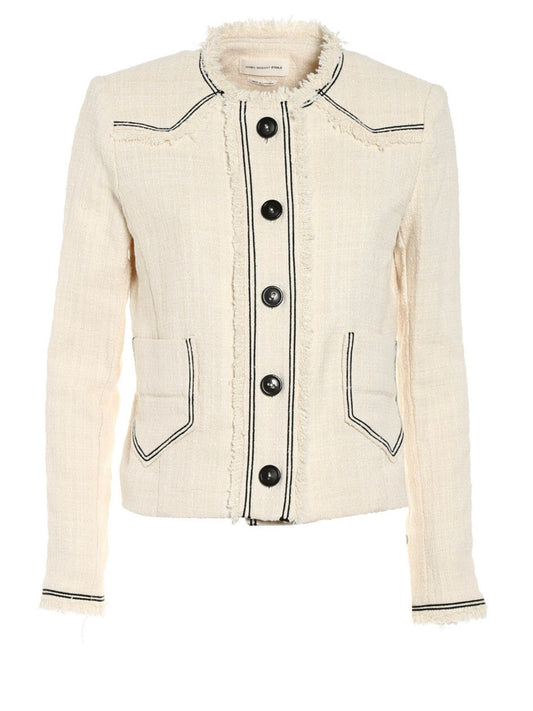 Etoile Isabel Marant
Ferris Fringed Linen Button Jacket
