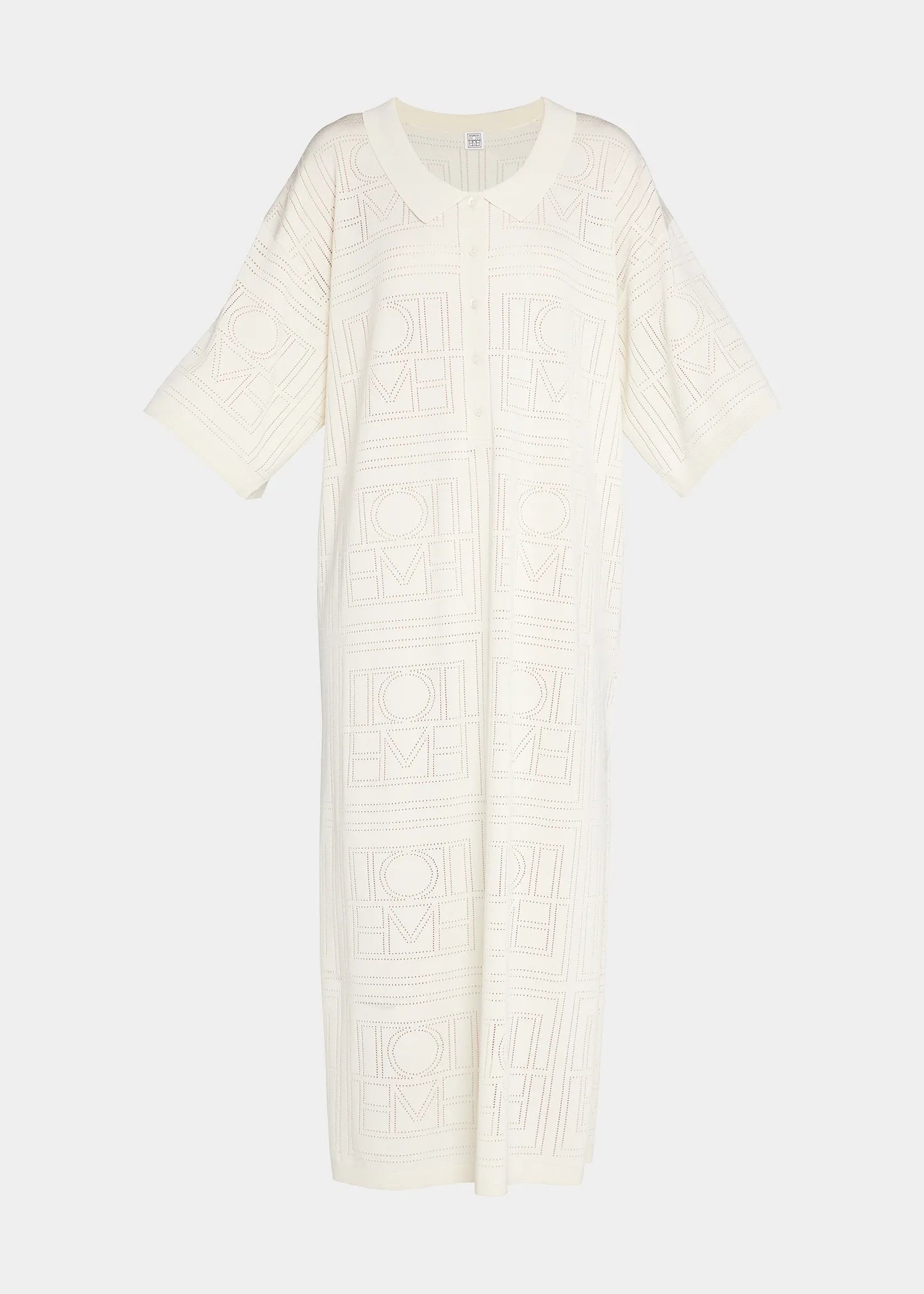 TOTEME logo-pointelle oversized t-shirt dress
