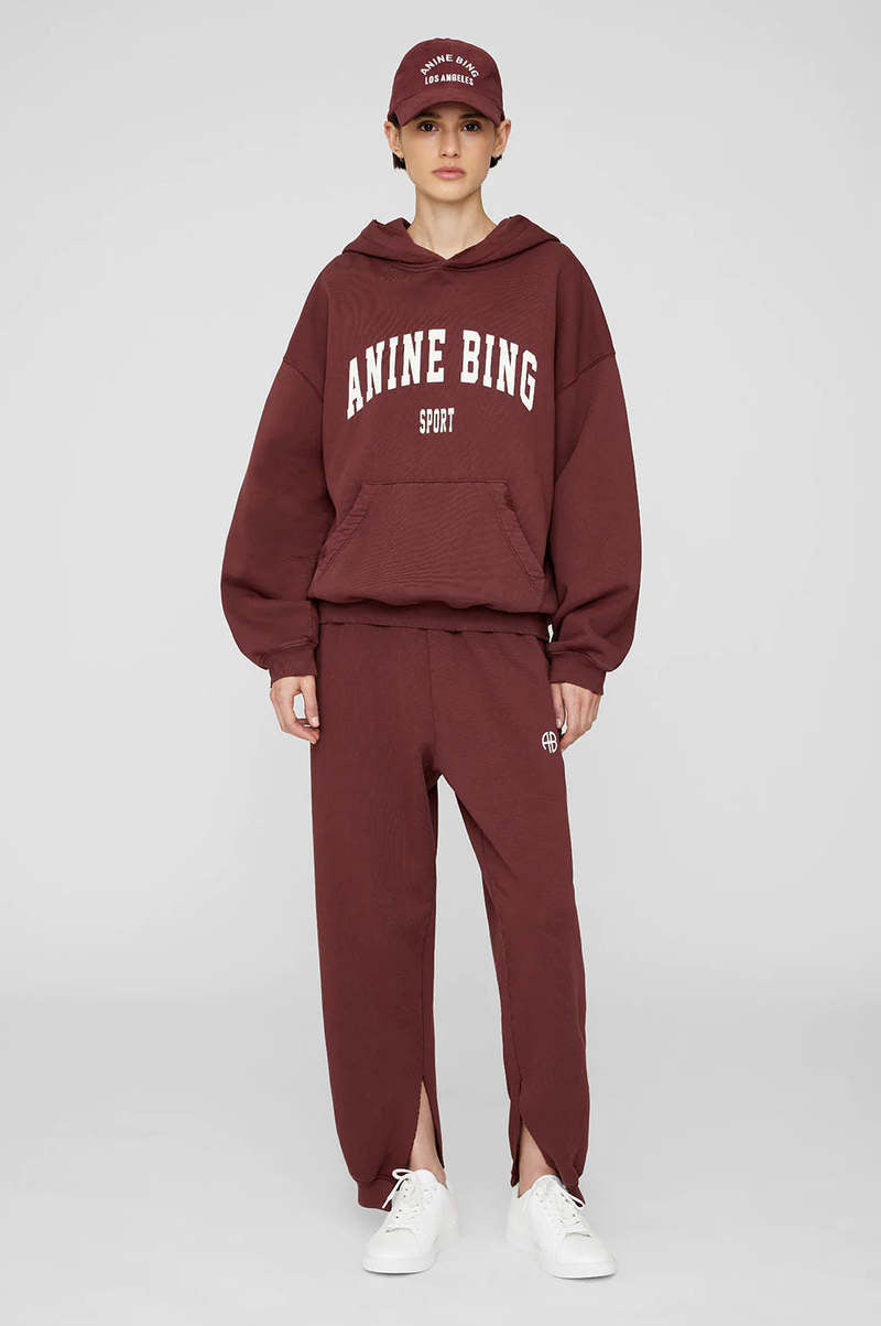 ANINE BING burnt burgundy 'anine bing sport' sweatshirt