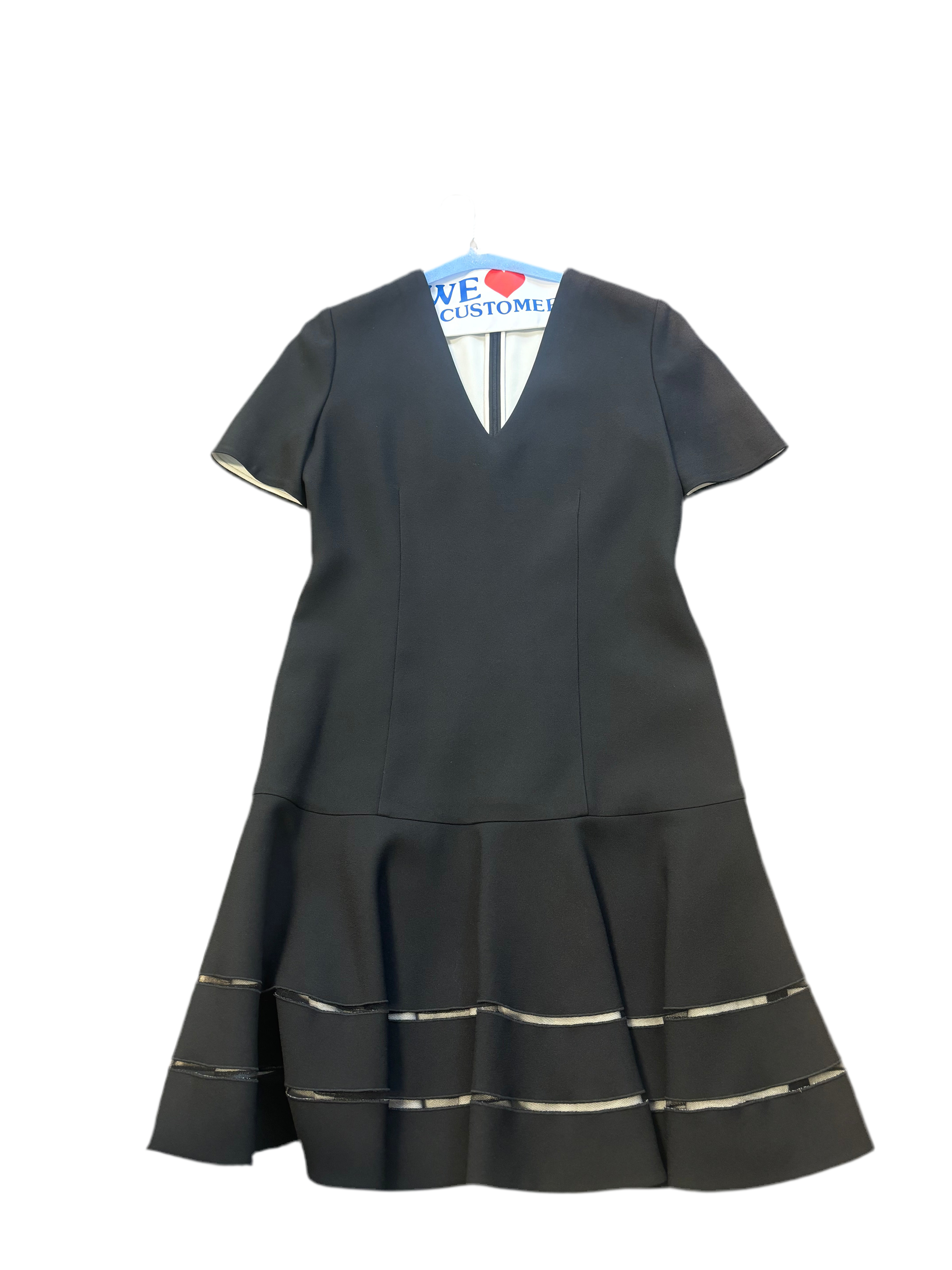 FENDI black short sleeve v-neck dress