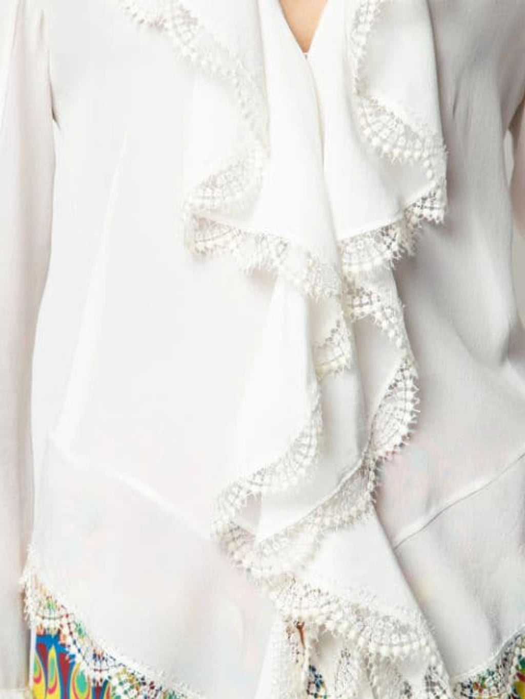 ALEXIS v neck long sleeve ruffle blouse