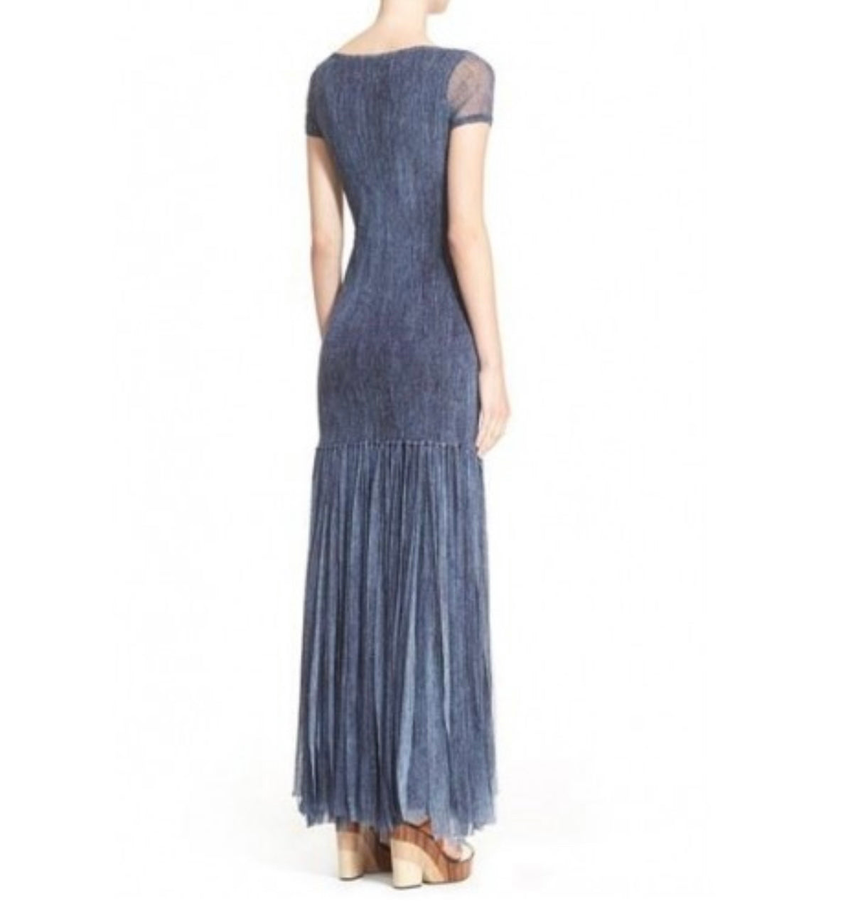 FUZZI - cap sleeve dress with fringe bottom