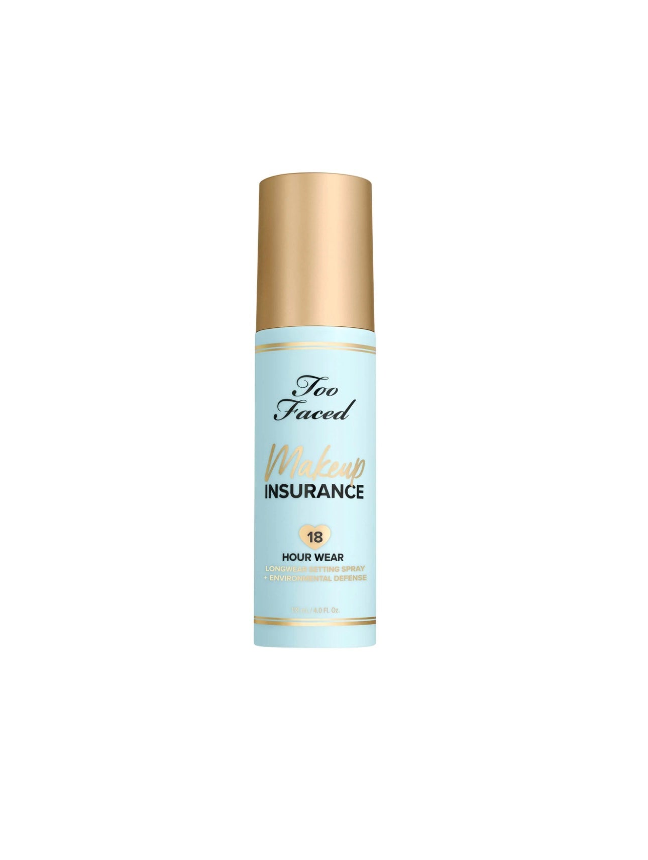 TOO FACED makeup insurance 18 hour wear setting spray & blue light defence