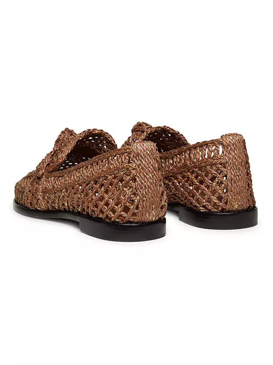 ALEXANDRE BIRMAN raffia penny loafers