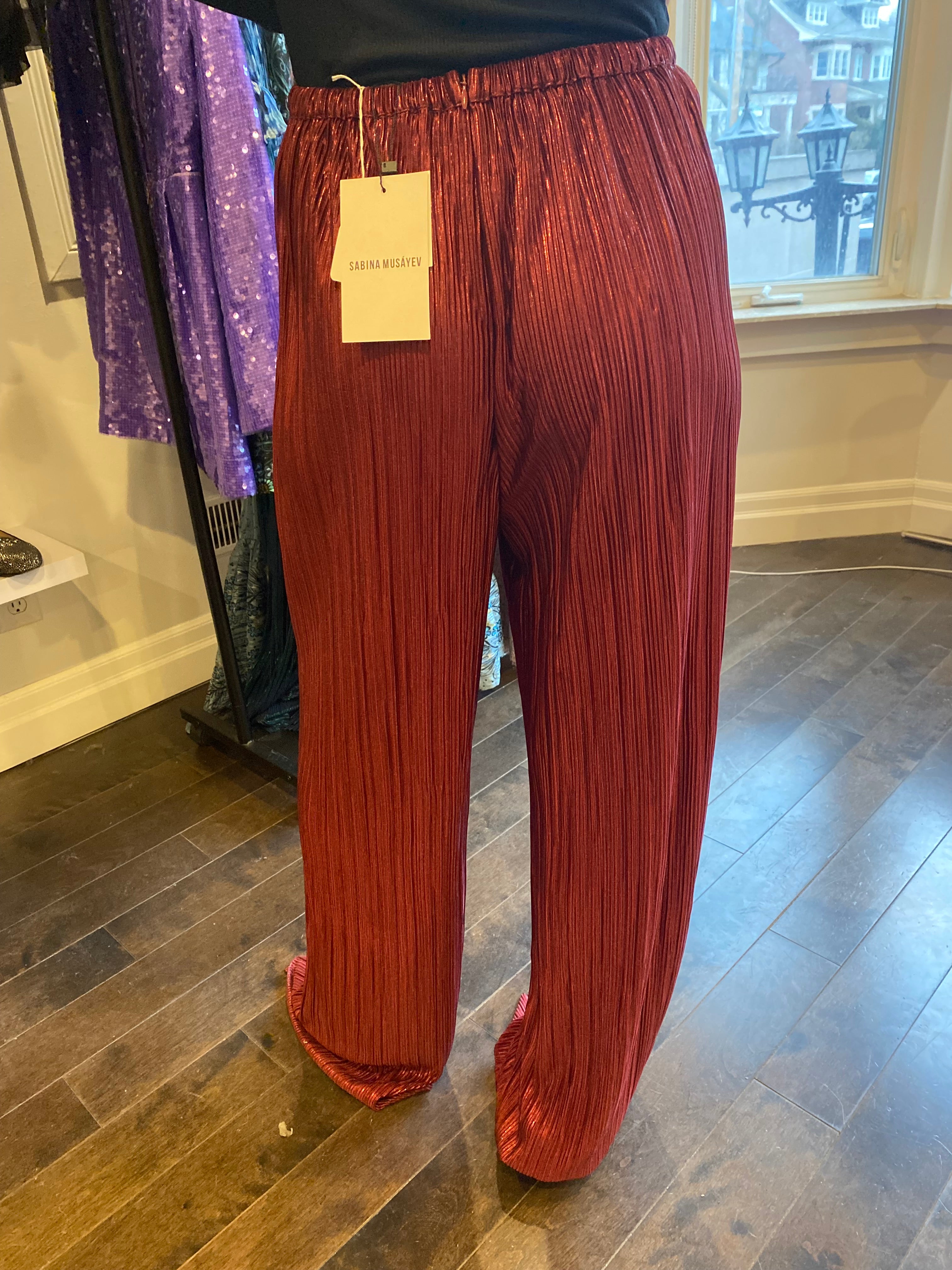 SABINA MUSAYEV burgundy pants