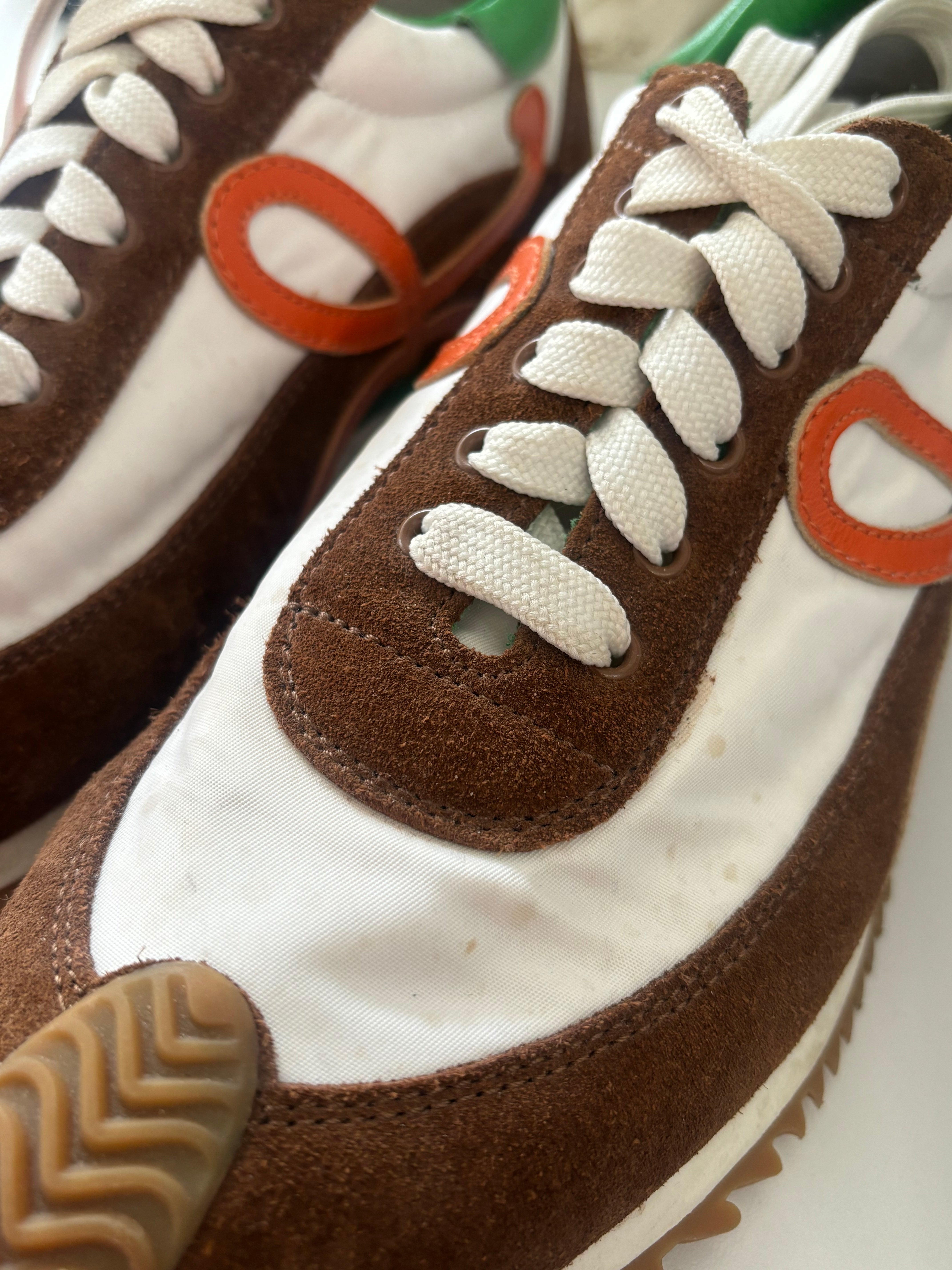 LOEWE multicolor brown orange green flow runner sneakers