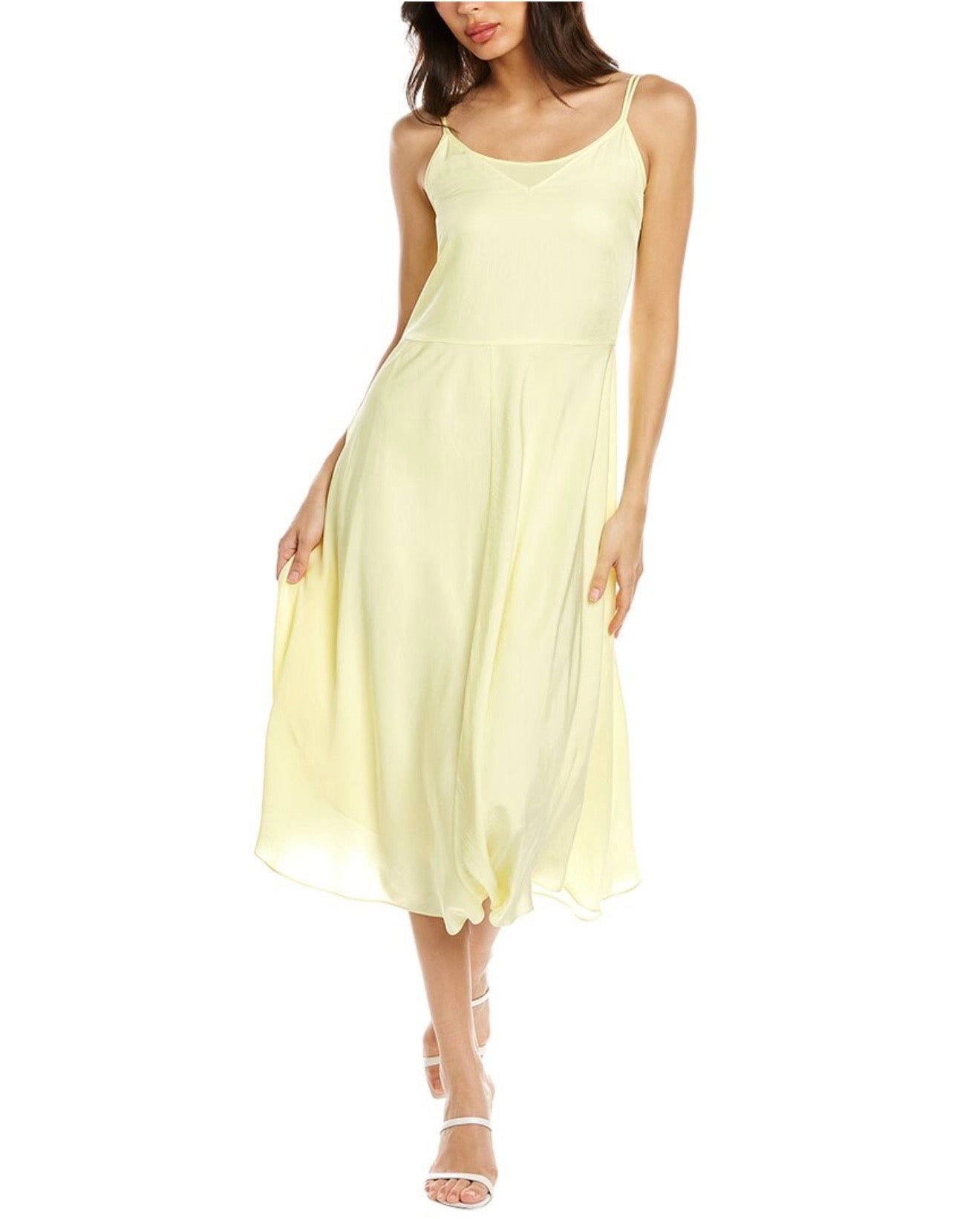 Vince yellow satin dress