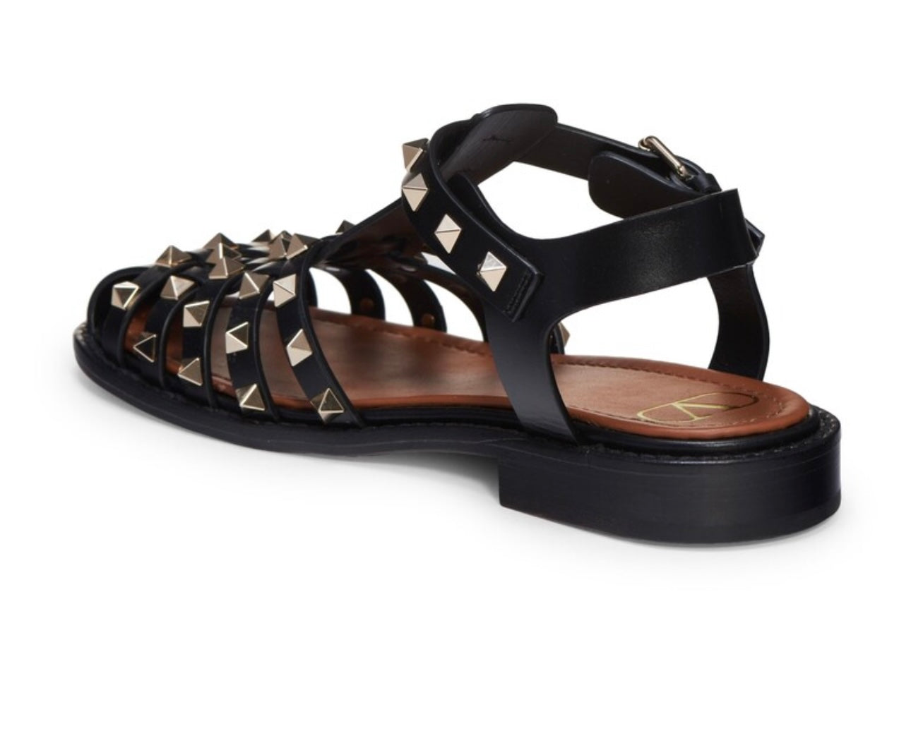 サンダル VALENTINO GARAVANI BLACK LEATHER FISHERMAN SANDALS Vlogo Signature Calfskin Fisherman Sandal 20mm for Woman in