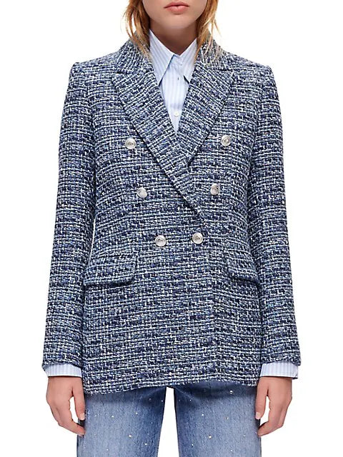 MAJE blue tweed blazer