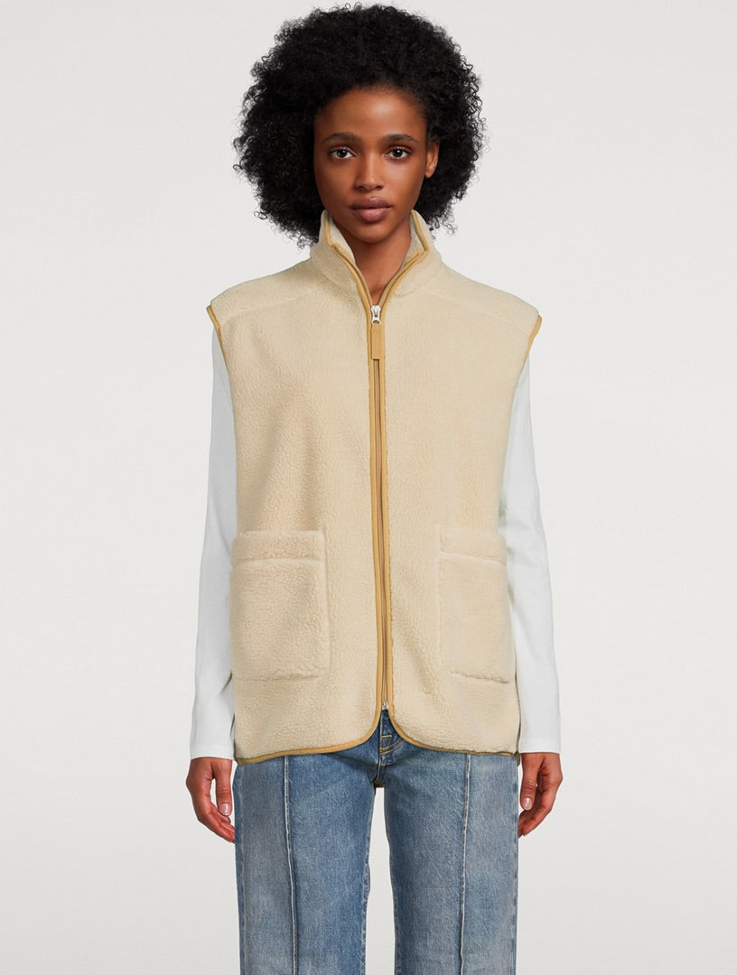 SAMSOE SAMSOE sherpa tan vest