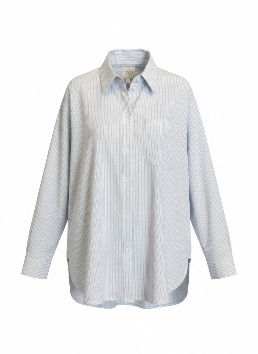 TWP WHITE STRIPPED BUTTON-UP SHIRT