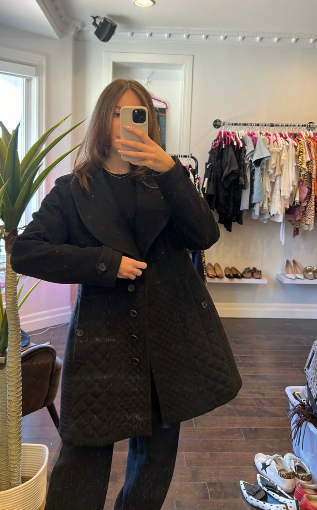 BURBERRY midi wool coat with 4 buttons