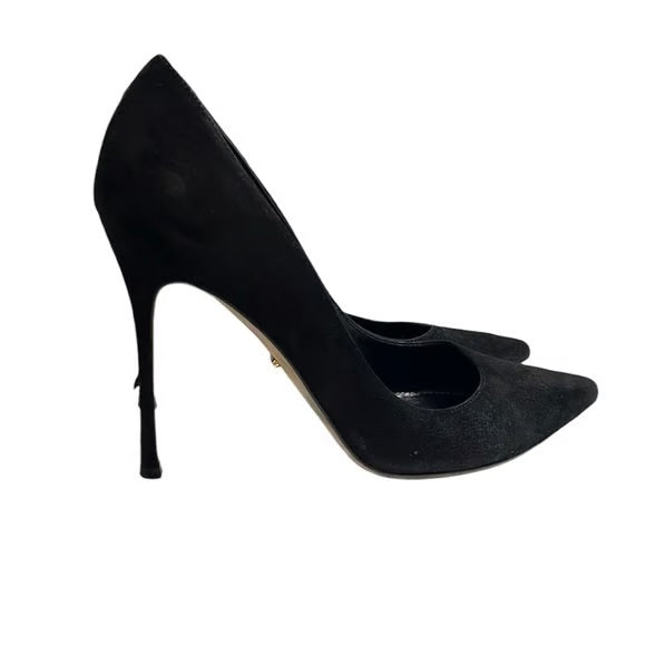 SERGIO ROSSI black suede pumps