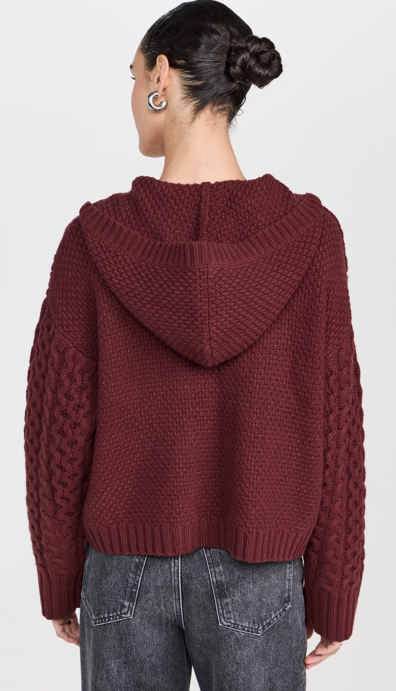 Still Here - Dakota Zip Sweater in Burgundy