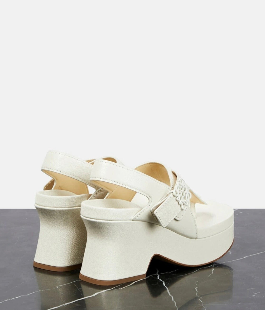 Loewe Ease leather platform thong sandals
