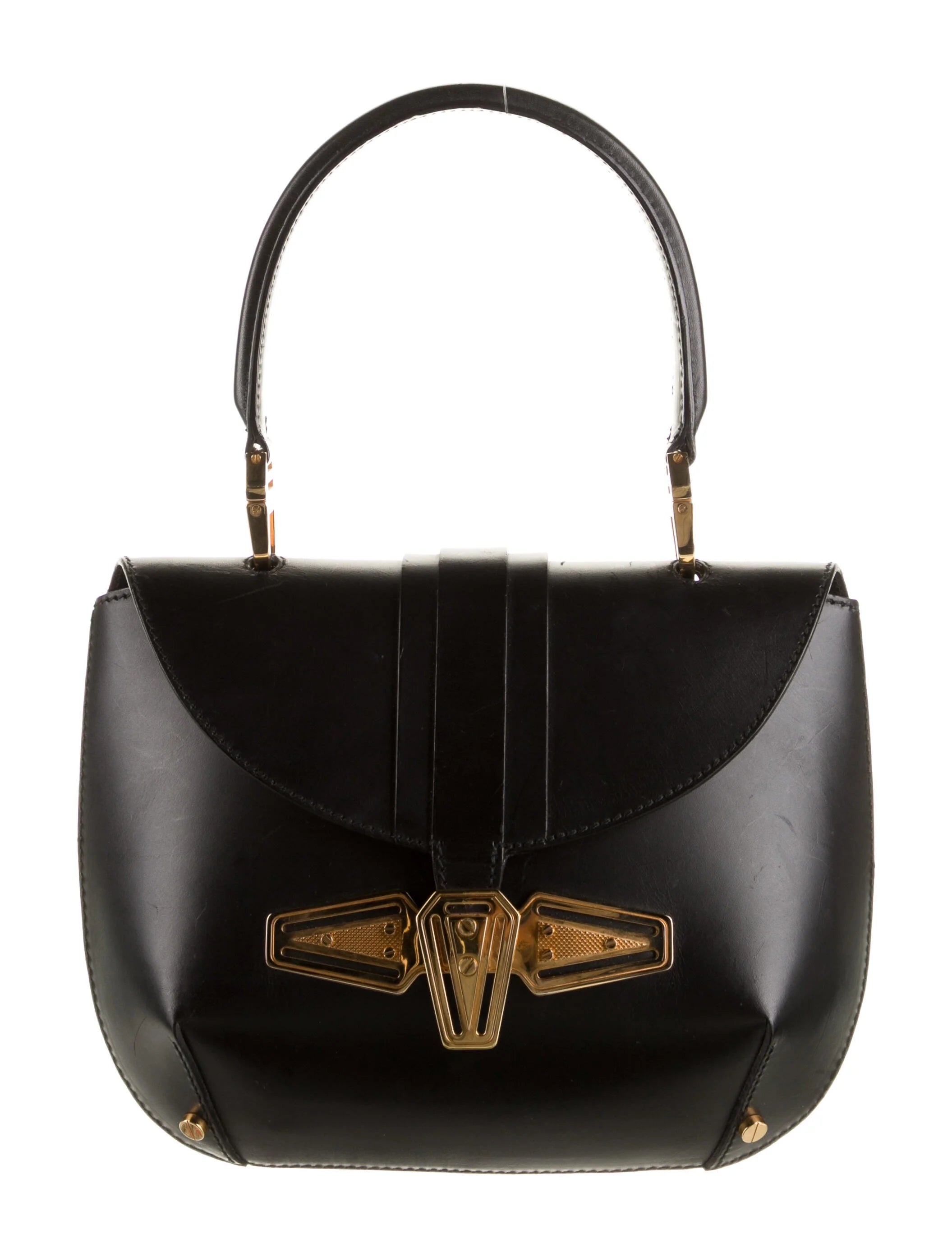 BALENCIAGA tron leather bag, GHW, top handle bag, dust bag