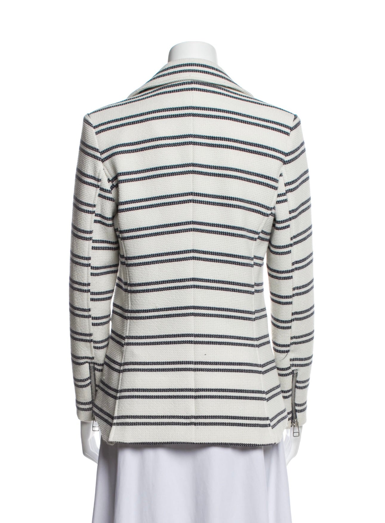 Veronica Beard - Navy & White Stripe Zip Blazer